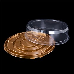 Контейнер для зефирных цветов круглый d 22 см h 6,5 см золотое дно