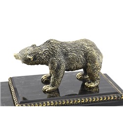 Часы из обсидиана иризируещего "Медведь" 180*100*330мм