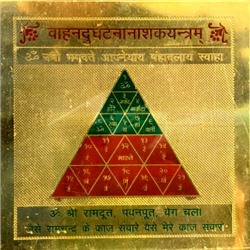 ВАХАНДУРГАНТНА НАШАК Янтра (металл под золото, 8 на 8 см.), 1 шт.