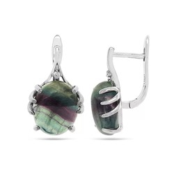 Серьги из серебра флюорит, МЦВА174