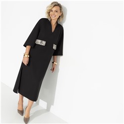 Платье с акцентными элементами из экокожи, Деловая леди (black)