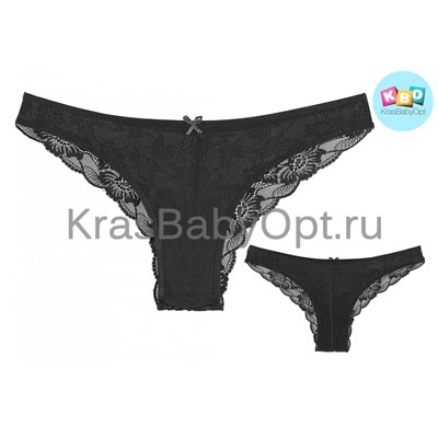 Трусы женские бразилиана с кружевными вставками