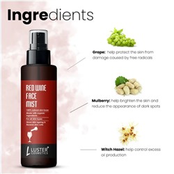 RED WINE Face Mist, Luster (КРАСНОЕ ВИНО мист-тоник для лица, Ластер), 115 мл.