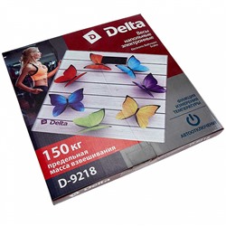 Весы 150 кг 30х30 см электронные напольные DELTA D-9218 "Радужные бабочки"