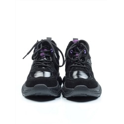 CSJ33-2 VIOLET/BLACK Ботинки спортивные демисезонные женские (натуральная замша, байка) размер 36