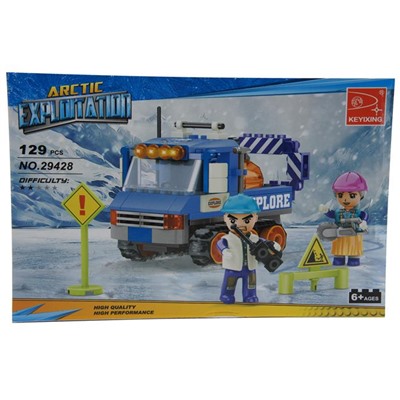 Конструктор Arctic Explotation 129дет. Человек и спецтехника в Арктике 22*15см  / коробка 29428