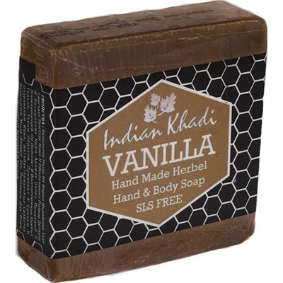 VANILLA Hand Made Herbal Hand & Body Soap, Indian Khadi (ВАНИЛЬ травяное мыло ручной работы, Индиан Кхади), 100 г.