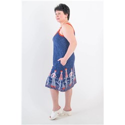 Сарафан женский Текс-Плюс, цвет синий розовый зеленый