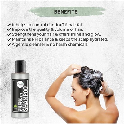 Milk Cream COCONUT Shampoo, Luster (Молочный крем КОКОС шампунь для волос, Ластер), 210 мл.