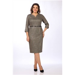 Lady Style Classic 1737/2 серый_с_оранжевым/клетка, Платье