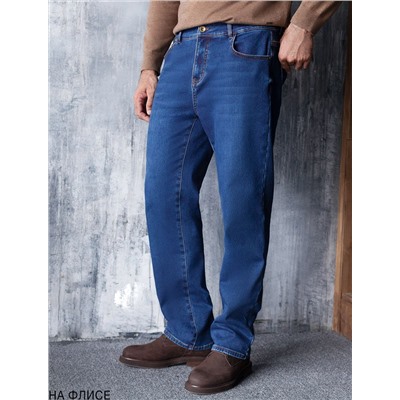 Джинсы утепленные прямые из эластичного денима с мягким флисом