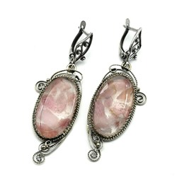 Серьги "Мозаика" из турмалина 18*44мм.