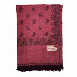PASHMINA SHAWLS, Тёплый палантин с бахромой, цвет БОРДОВЫЙ (размер 200 см. х 100 см.), 1 шт.
