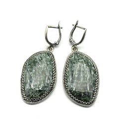 Серьги серафинит 21*33мм.