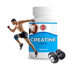 CREATINE Supports Muscle Health & Energy Production, Dr.Mybo (КРЕАТИН поддержка здоровья мышц и энергия), 120 капс.