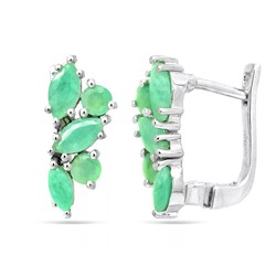 Серьги из серебра изумруд берилл, Экзотика