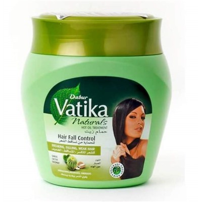 Vatika CACTUS AND GARLIC Hair Fall Control Mask, Dabur (Ватика КАКТУС И ЧЕСНОК Маска КОНТРОЛЬ ВЫПАДЕНИЯ для ломких, выпадающих и ослабленных волос, Дабур), 500 г.