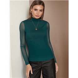 Водолазка с прозрачными рукавами