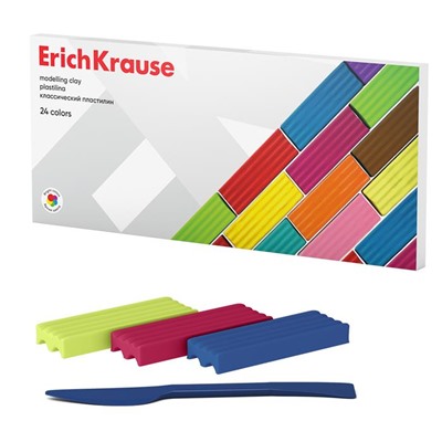 Пластилин 24цв. Erich Krause 384гр. к/к 61319