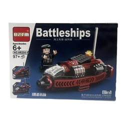 Конструктор BATTLE SHIPS 8в1 Военная техника Катер-амфибия 97+дет. 19*13см / HR204-4