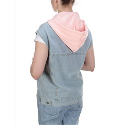 808 BLUE/PINK Джинсовый жилет женский (100% хлопок) размер 58