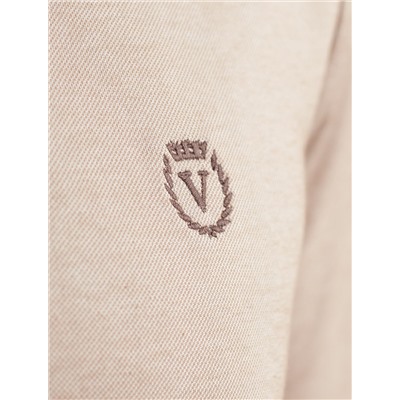 Джемпер хенли из полотна пике с меланжевым плетением с эластаном