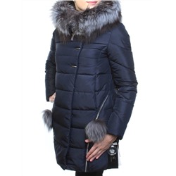 029 Пальто зимнее женское (холлофайбер, натуральный мех чернобурки) размер 42