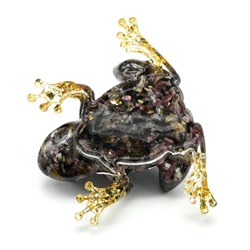 Лягушка из смолы с крошкой турмалина, 100*130*30мм