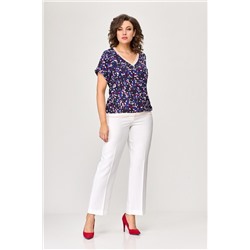 T&N 7395 цветные_камушки/белый, Брюки,  Блуза