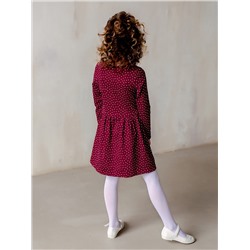 Платье Эля бордовый горох