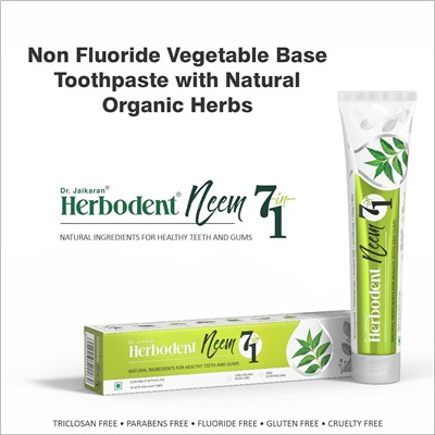 Herbodent NEEM 7in1 Toothpaste, Dr. Jaikaran (Хербодент НИМ 7в1 зубная паста - для здоровья зубов и десен, Доктор Джейкаран), 100 г.
