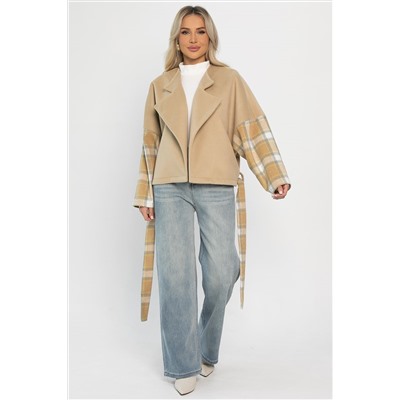 Пальто укороченное Хайт (бежевое) Б14314-7М