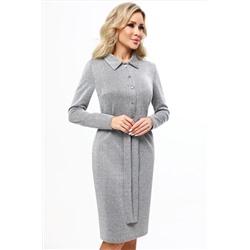 Платье с люрексом с отложным воротником