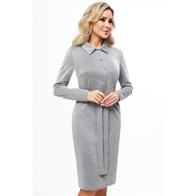 Платье с люрексом с отложным воротником