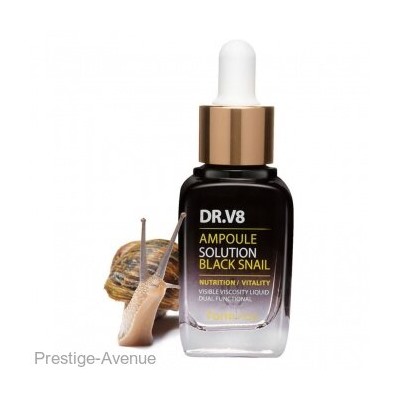 Сыворотка для лица FarmStay DR.V8 Ampoule Solution Black Snail 30 ml