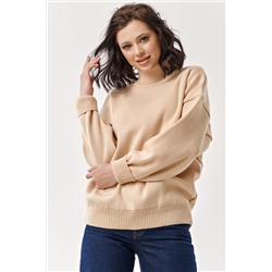 Свитер объемный меланж крем-брюле