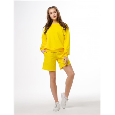Костюм женский: свитшот + шорты YELLOW