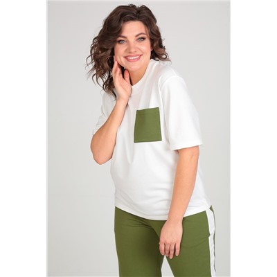 Michel chic 1333 белый-зеленый, Брюки,  Майка