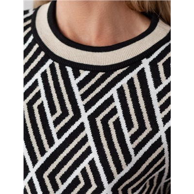 Платье жаккардовой вязки с кашемиром