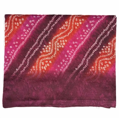 Сари ISHITA HOUSE, Kareena, с печатным принтом БАНДХАНИ, цвет МАЛИНОВЫЙ (Size: Onesize, с отрезом для блузы), 1 шт.