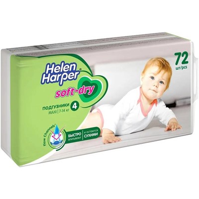 HH  Подгузники детские Soft and Dry Maxi (7-14kg) 72шт. №4