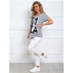 Флорет - футболка серый меланж