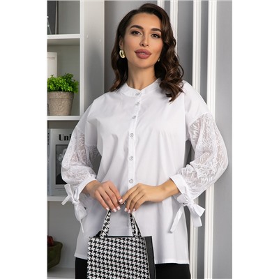 Блуза с завязками Ажур (белая) Б14386-10М