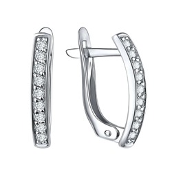 Серьги из серебра куб.циркон., Л-11306