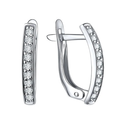 Серьги из серебра куб.циркон., Л-11306