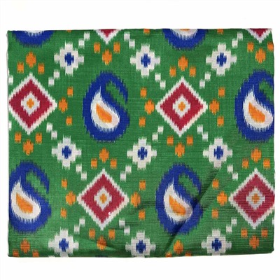 Сари TILAK с печатным принтом ЭТНИКА, цвет КРАСНО-ЗЕЛЕНЫЙ (Size: Onesize, с отрезом для блузы), РАЗНЫЙ ДИЗАЙН, 1 шт.