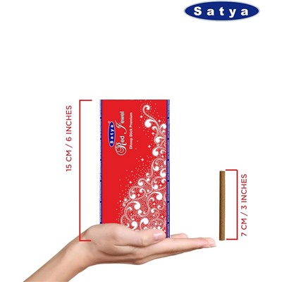 RED JEWEL Dhoop Sticks Premium, Satya (КРАСНАЯ ДРАГОЦЕННОСТЬ безосновные благовония, Сатья), уп. 20 палочек.
