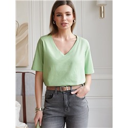 Футболка из 100% хлопка с V-образным вырезом