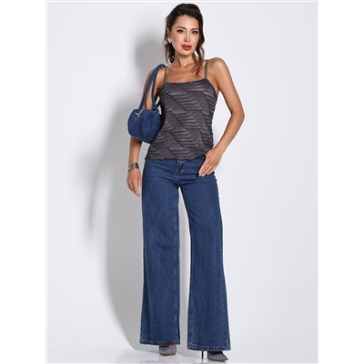 Серый топ с рюшами