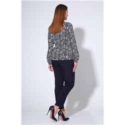 Liona Style 763 цветы_синий, Брюки,  Блуза